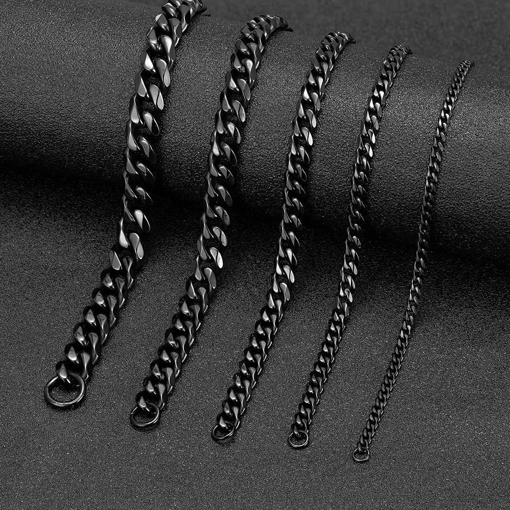 BLACK STEEL MINIMALISTIC BRACELET